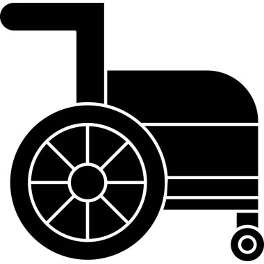 tekerlekli sandalye ikonu vektör illüstrasyonu