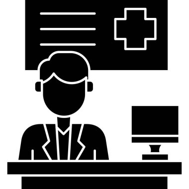 Doktor stetoskop vektör simgesi olan