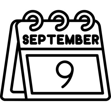 Eylül tasarımı tarihli takvim