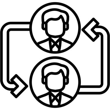 İş adamı ikonu vektörü. Taslak vektör işareti. izole edilmiş sınır sembolü çizimi