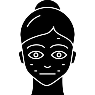 Kadın yüz ikon vektörü. Kadın yüzü. Yüz bakımının izole bir sembolü..