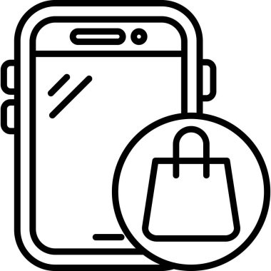 alışveriş mobil uygulama simgesi ana hat biçiminde