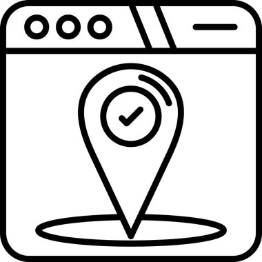 gps konum gezinme simgesi ana hat biçiminde