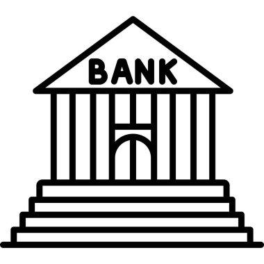 banka binası simgesi ana hatları biçiminde