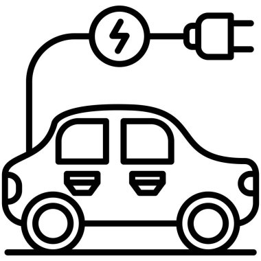 Elektrikli araba simgesini ana hat biçiminde yükle