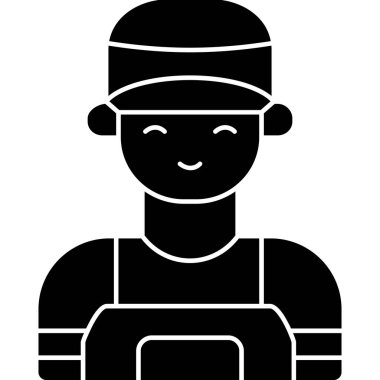 Beyzbol topu vektör simgesi olan çocuk.