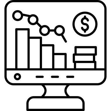 iş analitiği grafik simgesi ana hat biçiminde