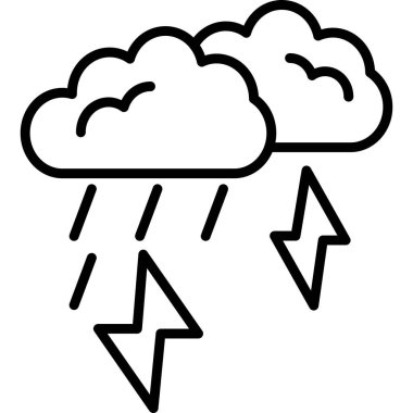 Anahat biçiminde bulut şimşek simgesi