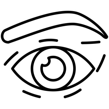 İnsan gözü ikonu. Beyaz arkaplanda izole edilmiş web tasarımı için insan gözü ikonu ana hatları