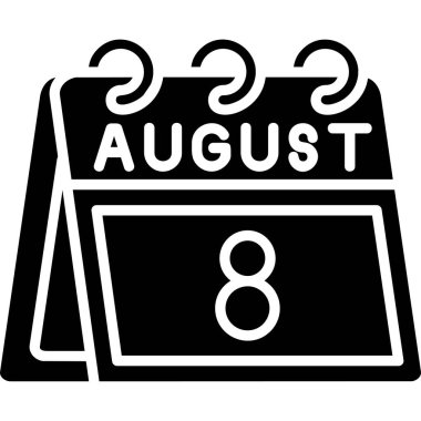 Ağustos glyph vektör arkaplan dekoru