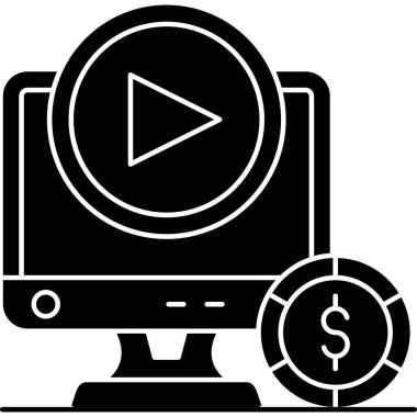 Video pazarlama ikonu. Basit resimleme