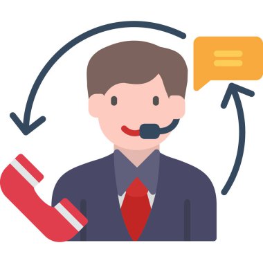 Çağrı merkezi simge vektör düz tasarımı