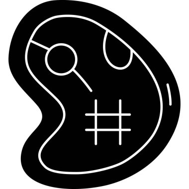 İnsan beyni simgesi, basit siyah stil