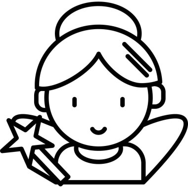 Elinde fırça tutan bir kızın vektör çizimi