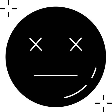 Moda Biçimli Üzgün Emoji Simgesi İzole Arkaplan