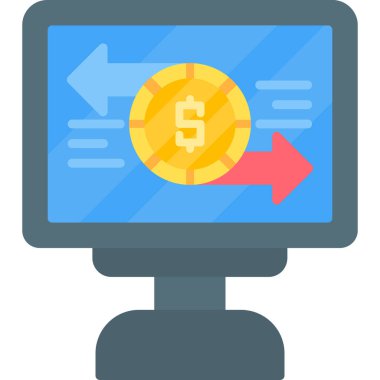 iş bilgisayarının finansman simgesi düz biçimli