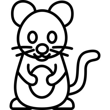 Bir çizgi film faresinin vektör çizgisi