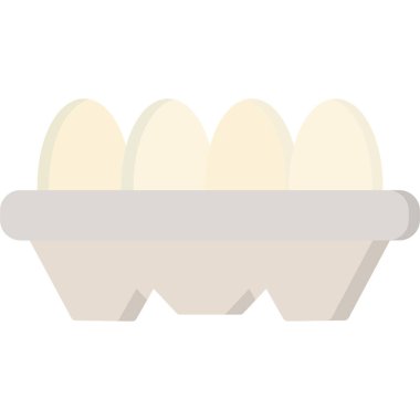 Beyaz arka planda izole edilmiş renkli yumurtalar, vektör illüstrasyonu