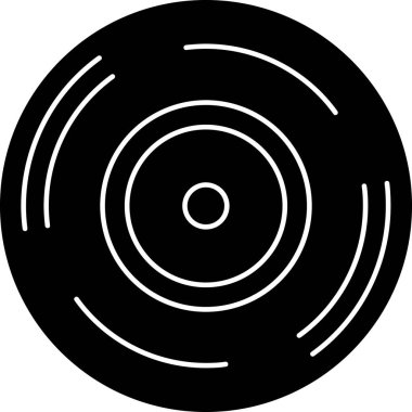 Vinil disk simgesi vektör illüstrasyonu