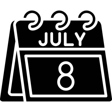 Takvim Glyph Vektör Simgesi Tasarımı