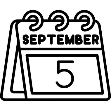 Bir vektör çizgisi tasarımının Eylül ayına sahip takvim