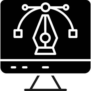 Bilgisayar monitörü. Web simgesi basit tasarım