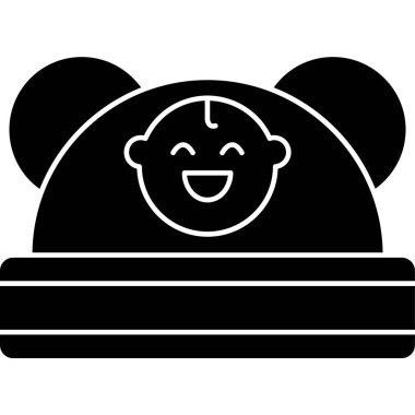 Siyah maskeli şirin bir bebeğin vektör çizimi