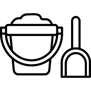 temizlik fırçası ve temizlik ikonu, özet biçimi