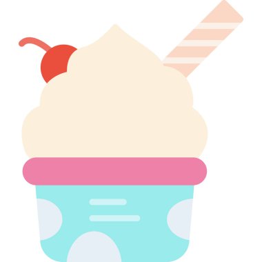 dondurma düz vektör simgesi