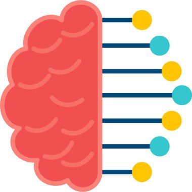 beyin ikonu vektör illüstrasyonu