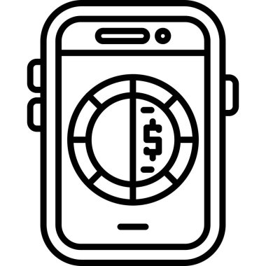 cep telefonu simgesi vektörü. Taslak cep telefonu işareti. izole edilmiş sınır sembolü çizimi