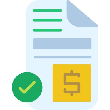 Fatura işi belgesi simgesi düz biçimli