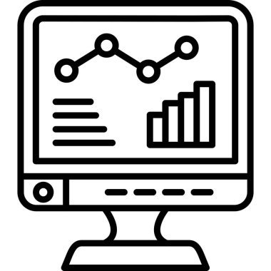 Analitik grafik. Web simgesi basit illüstrasyon