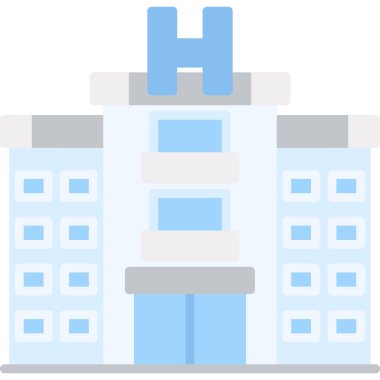 Otel inşa ikonu düz stil