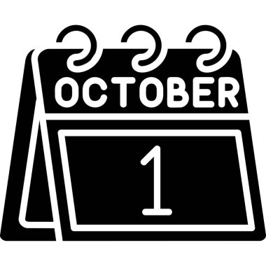 Ekim takvim simgesi, vektör illüstrasyon tasarımı