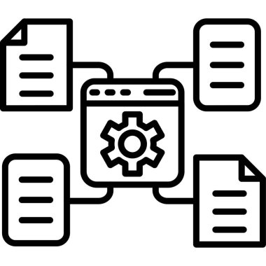 veri analiz veritabanı simgesi ana hat biçiminde