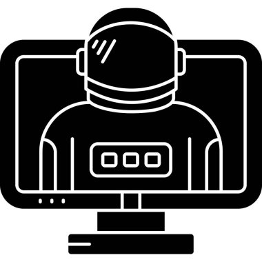 robot. Web simgesi basit illüstrasyon