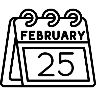 Şubatın 24 'ü - Takvimde takvim ile 24 Şubat tarihli takvim, tasarım için vektör takvimi.