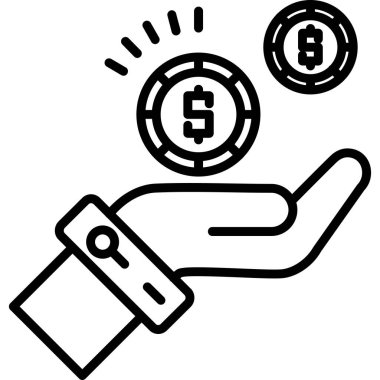 Doları para simgesi, vektör çizim