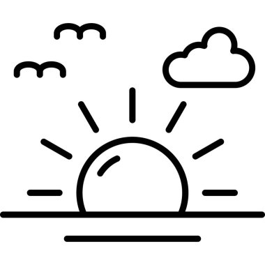 güneş hava durumu web simgesi basit illüstrasyon