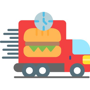 yemek kamyonu simgesi düz stil