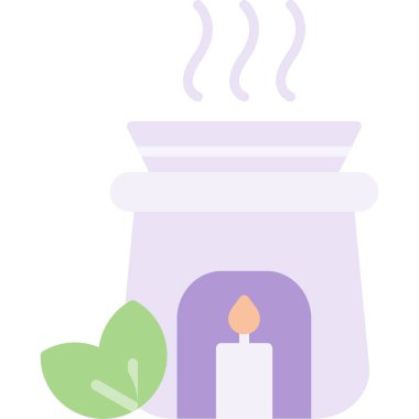 Çiçek ikonlu mum. vektör çizimi tasarımı