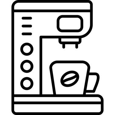 Kahve makinesi. Web simgesi vektör illüstrasyonu