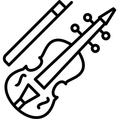 müzik enstrümanı keman simgesi ana hatlar biçiminde