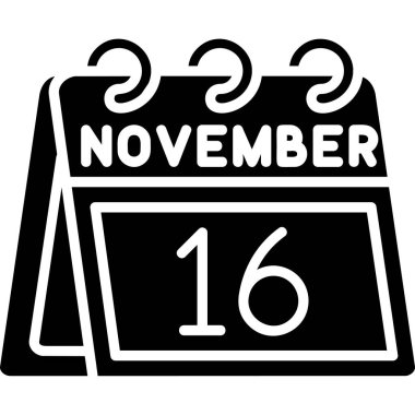 Kasım simgesinin siyah takvimi, izole