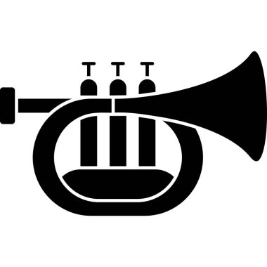 Trompet müzik aleti simgesi, basit vektör çizim