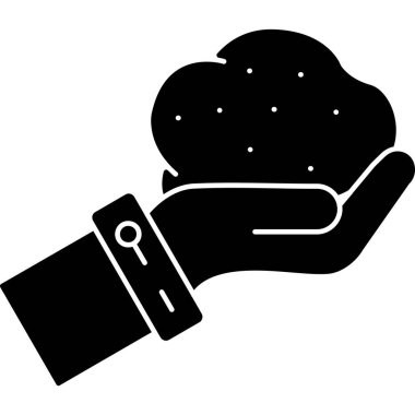 Bozuk para ikonuyla el ele tutuşmak. Basit resimleme