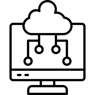 Bulut veritabanı simgesini, anahat stili