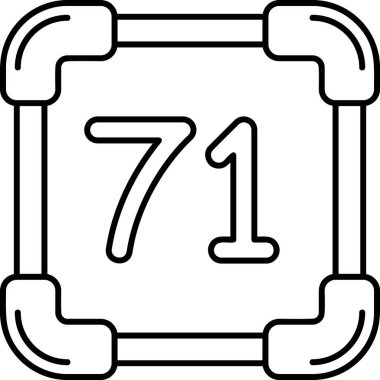 Yedi numaralı tek bir karikatürün vektör çizimi