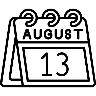 Ağustos simgesiyle takvim